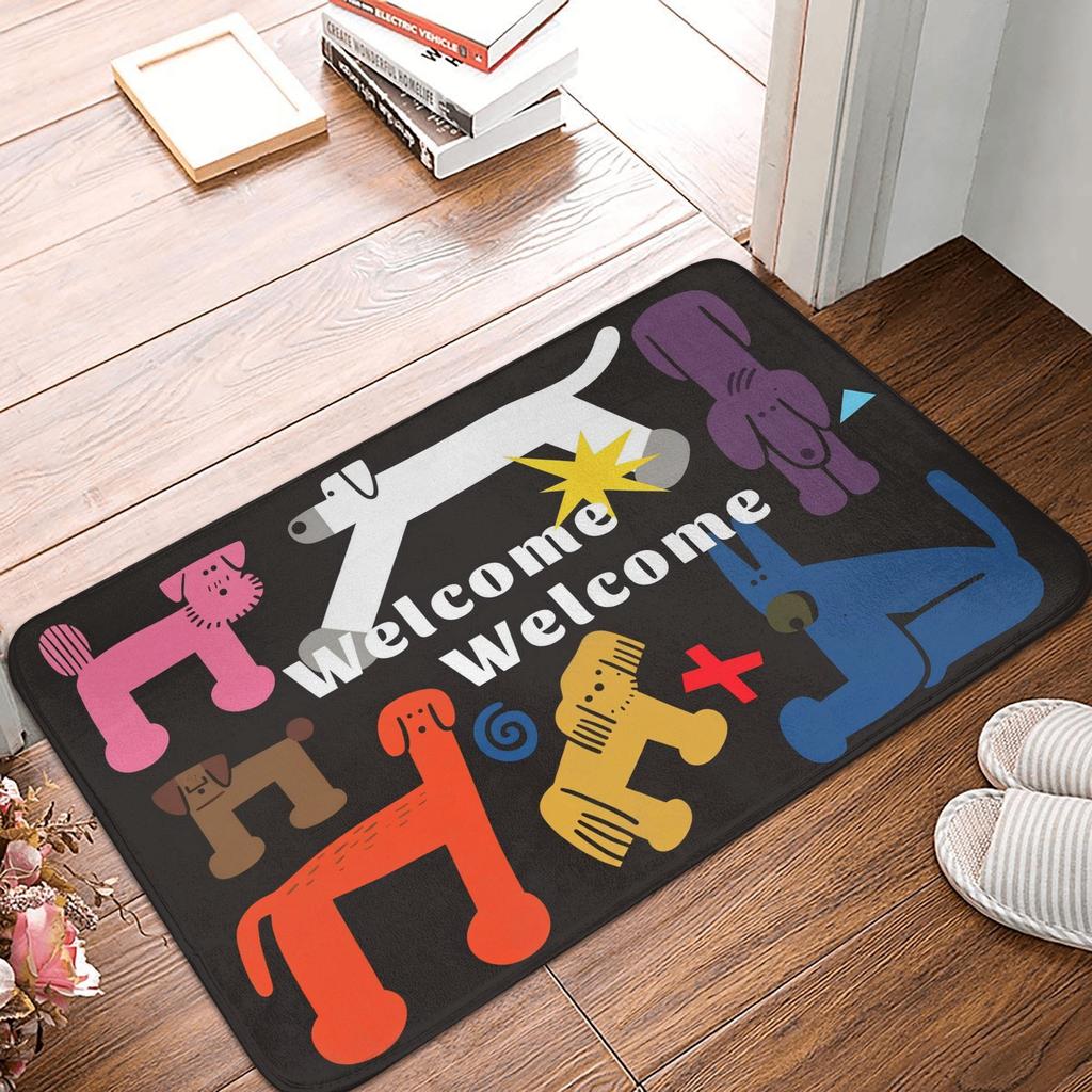 Ins Style Cartoon Animals Welcome Front Door Mat Anti-Slip Indoor Waterproof Doormat Garden Garage Entrance Rug Carpet