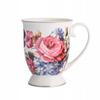 Kubek Porcelanowy Biały W Róże Na Stopce Elegancki 320ml 1szt Róża
