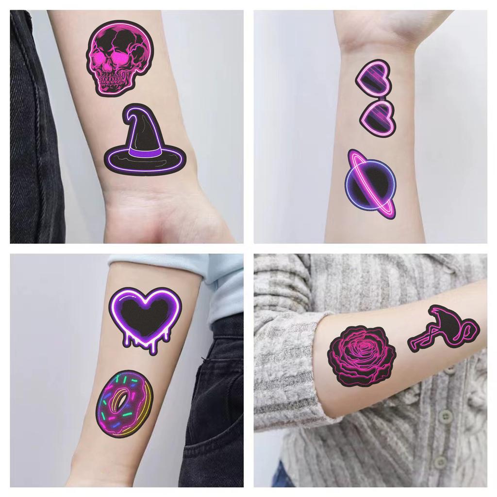 New Neon Luminous Tattoo Stickers Waterproof Party Party Gift Funny Face Stickers