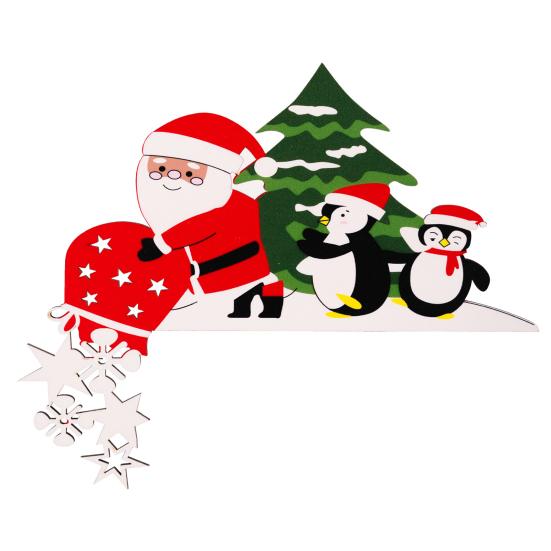 Christmas Door Topper Decoration Wood Santa Claus Reindeer Door Frame Corner Sign