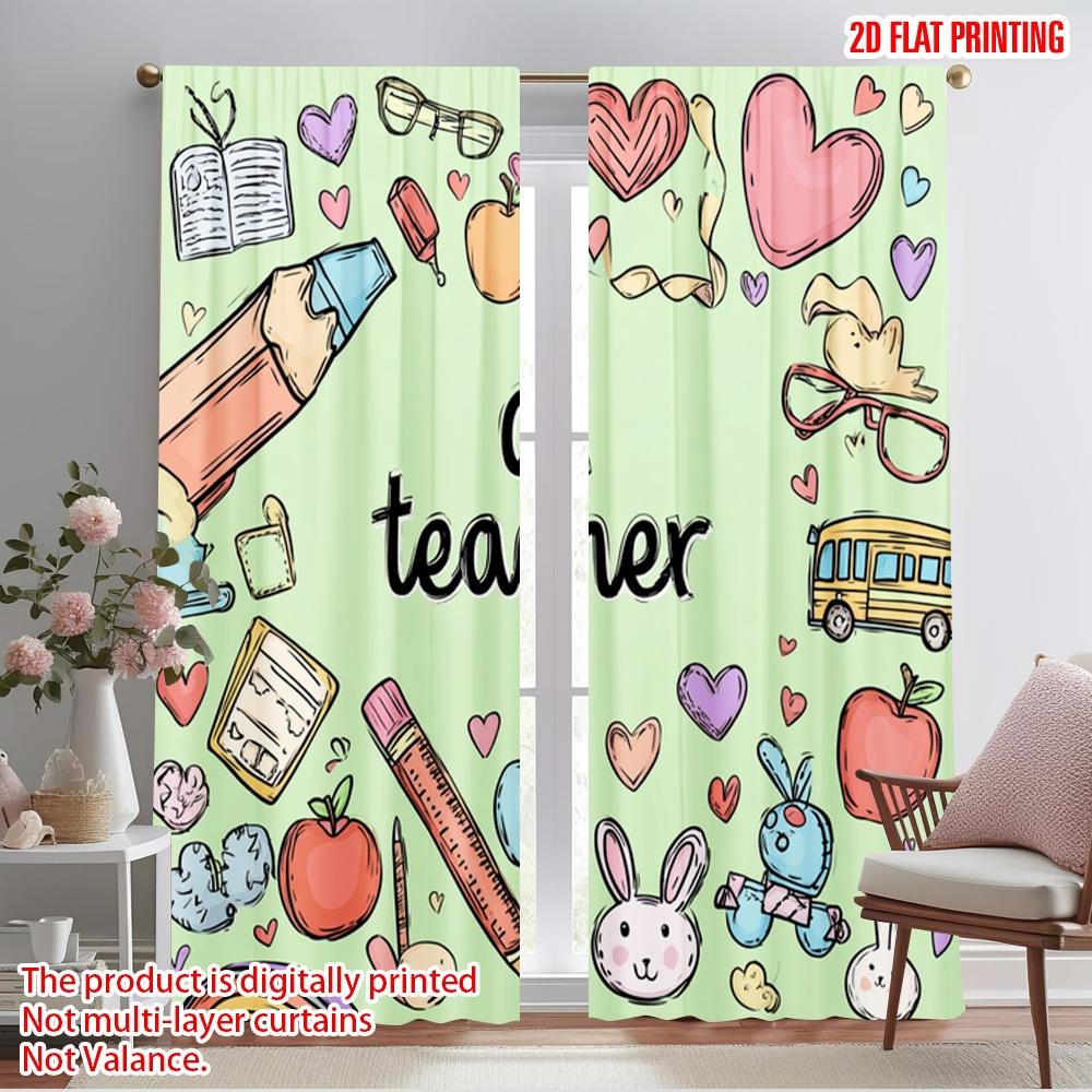 

2pcs,2D plane printing Print Curtains On Transfers for Back Versatile Polyester Fabric (without rod) Decorations For Home Ldeal 52.50×116.00 CM 2pcs