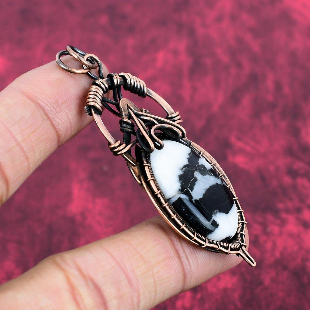White Buffalo Turquoise Pendant Copper Wire Wrapped Handmade Pendant Copper Jewelry Genuine Gemstone Pendant Gifts For Her Turquoise Jewelry