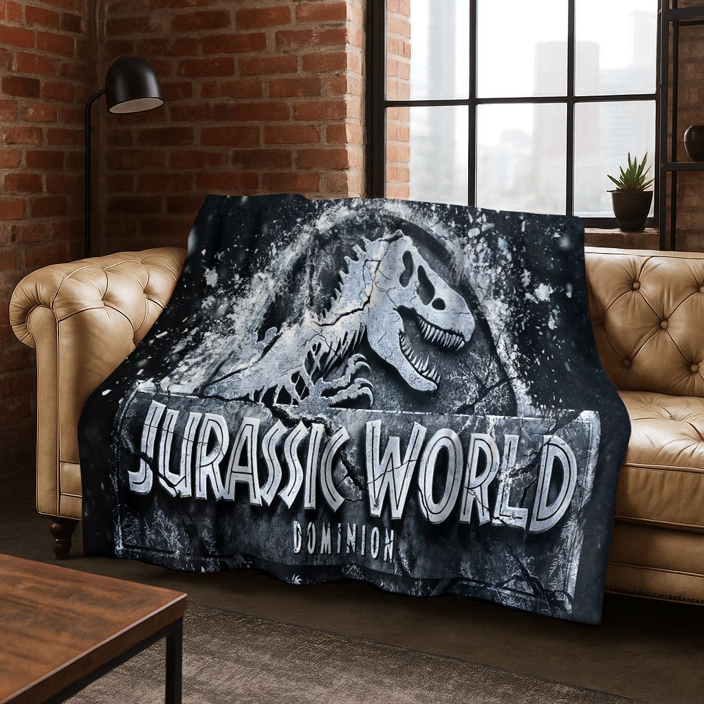 Classic Jurassic Park Dinosaur Movie Tyrannosaurus Rex Flannel Blanket,Cozy Soft Throw Blanket for Home Bedroom Bed Sofa Cover