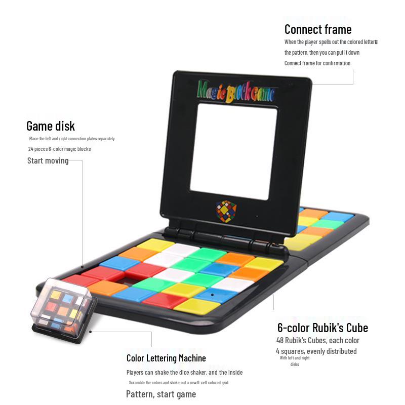 Two-Player Colorful Rubik's Cube Battle Game: Educational Parent-Child Puzzle Toy
