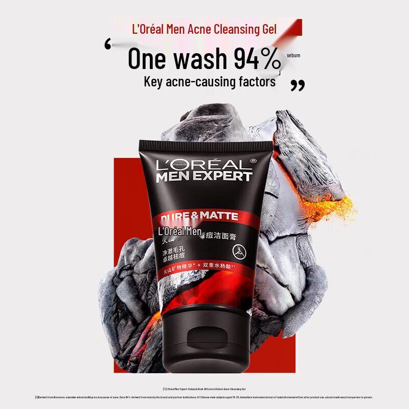 L'Oréal Men Expert Volcanic Red Foam Cleanser Twin Pack