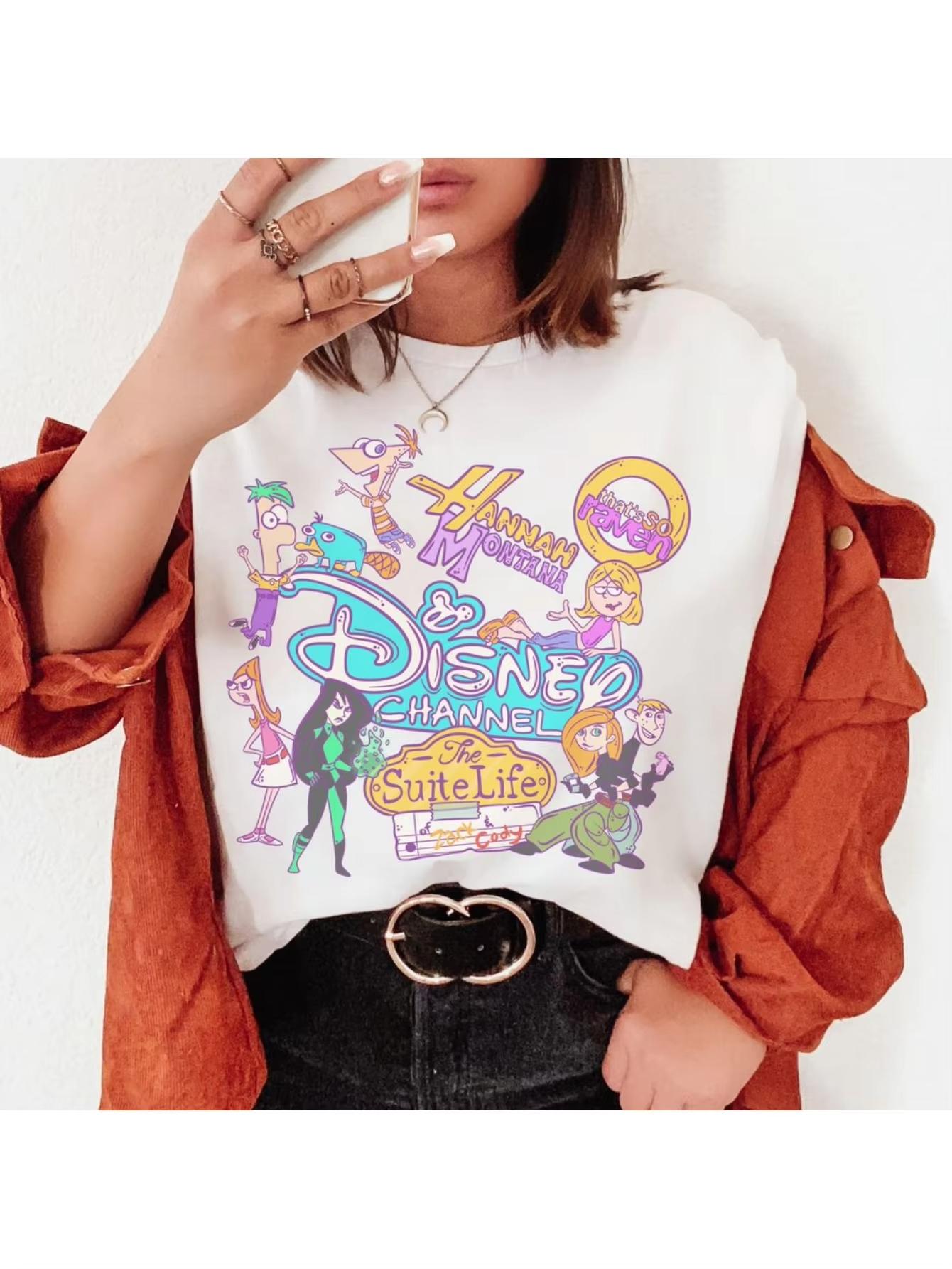 Channel Classic Print Cotton Womens Tshirt Summer Loose Casual Cute Fashion Cool White 180g Top S