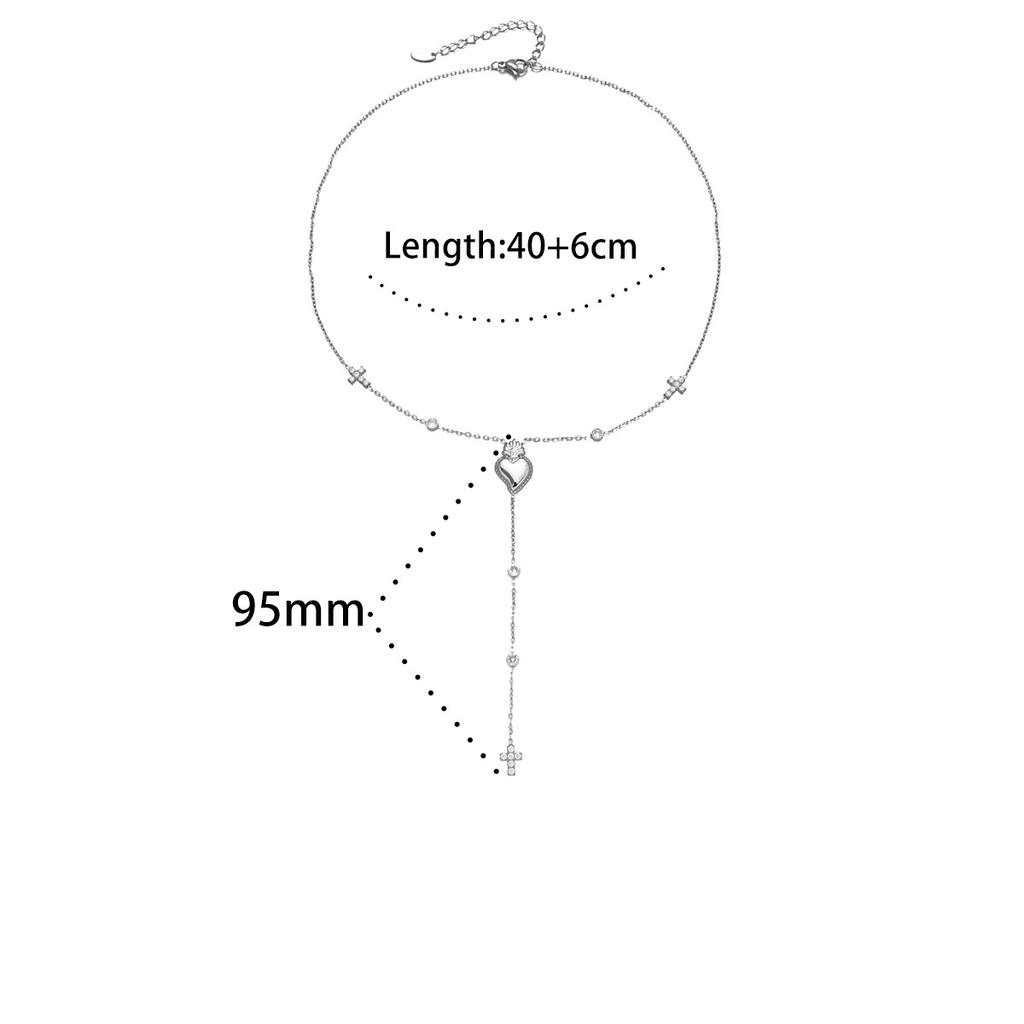 Trendy Delicate Heart Shaped Pendant Dainty Fine Chains Necklaces Chain Gold Plated Zircon Stainless Steel Women's Fashion Gift