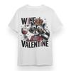 T-shirt Oversize Homme Avec Wine Is My Valentine Unisexe Blanc T-shirt 100% Coton