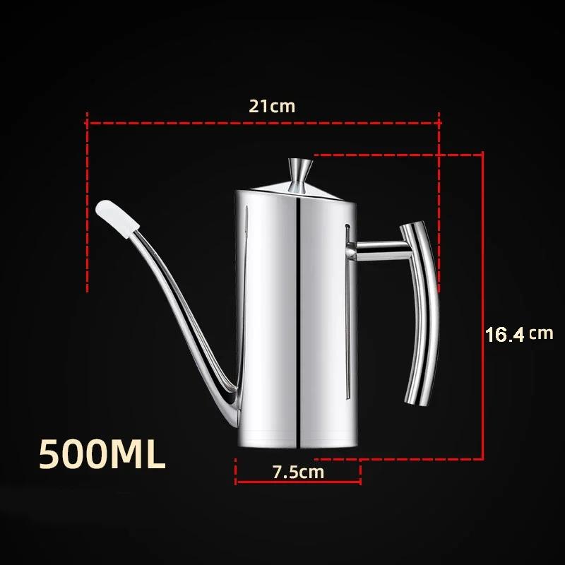 

Масленка из нержавеющей стали 304 с острым носиком, соевый соус и уксус, герметичный и пыленепроницаемый контейнер для хранения масла с крышкой.