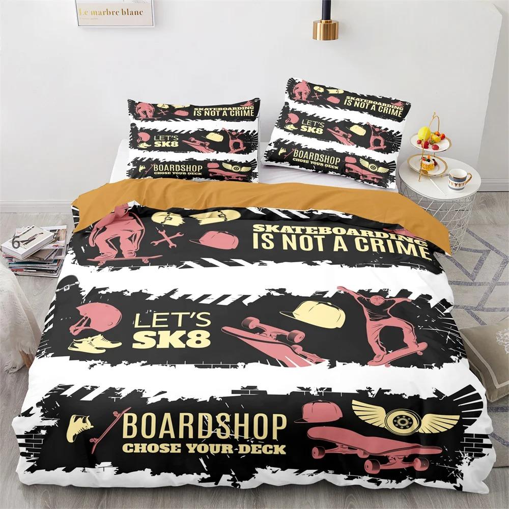Комплект постельного белья Skateboard Full Size 3D Santa Claus полиэстеровый пододеяльник Skateboard Одеяло Cover Hip Hop Style King Twin Size