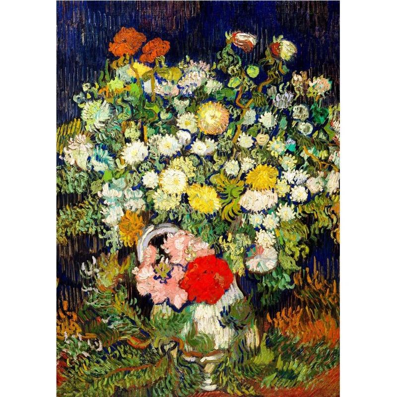 Impressionist Vincent Van Gogh Bouquet of Sunflowers In a Vase Poster Canvas Paintings Abstract Roses Wall Art Decoration Room At Home