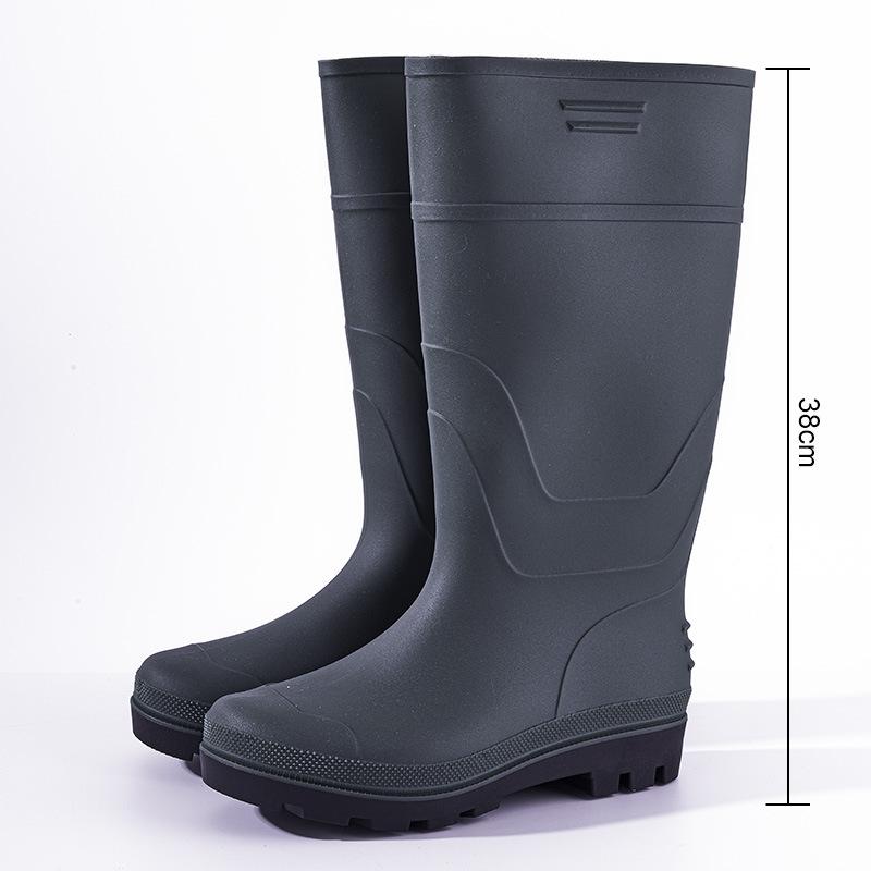 Men's rain boots matte surface non-slip, waterproof and wear-resistant food grade PVC high tube rice field farmland vegetable field rain shoes