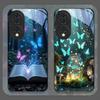 Beautiful Forest Butterfly Book Printed Tempered Glass Phone Case for Huawei Nova 13 12 11 10 SE Mate 70 60 Pro+ P60 P40 Covers
