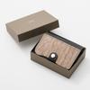 REAL Key Card Coin Case Key Case with Coin Purse Genuine Leather Natural Wood Wood Leather Made In Japan Black [VARCO WOOD] Men's Women's (Camel)