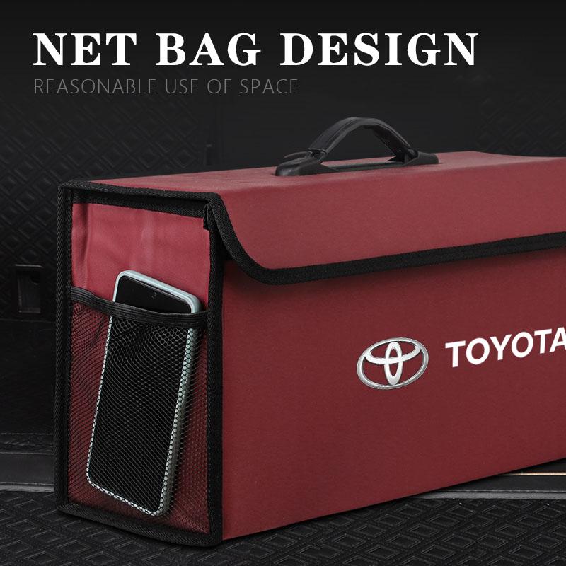 Car Storage Box Auto Trunk Organizer Tools For Toyota 86 Mirai Supra Prado Alphard Crown Vellfire Venza Avalon Prius CHR Keyring