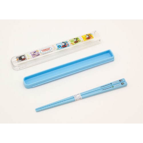 OSK Thomas the Tank Engine Pull-Lid Chopstick Box Set, Blue [HS-11] Dishwasher Safe