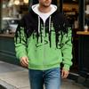 Men's Gradient Hooded Long Sleeve Jacket Casual Fashion Trendy Outerwear