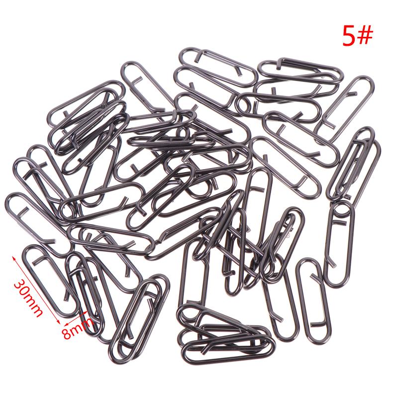 50Pcs High Tensile Stainless Steel Fishing Lure Snap Swivels Interlock Pins for Ice Fishing Outdoor Angling Gear