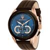 Traguardo Blue Brown Leather Gents Quartz Chronograph R8871612024