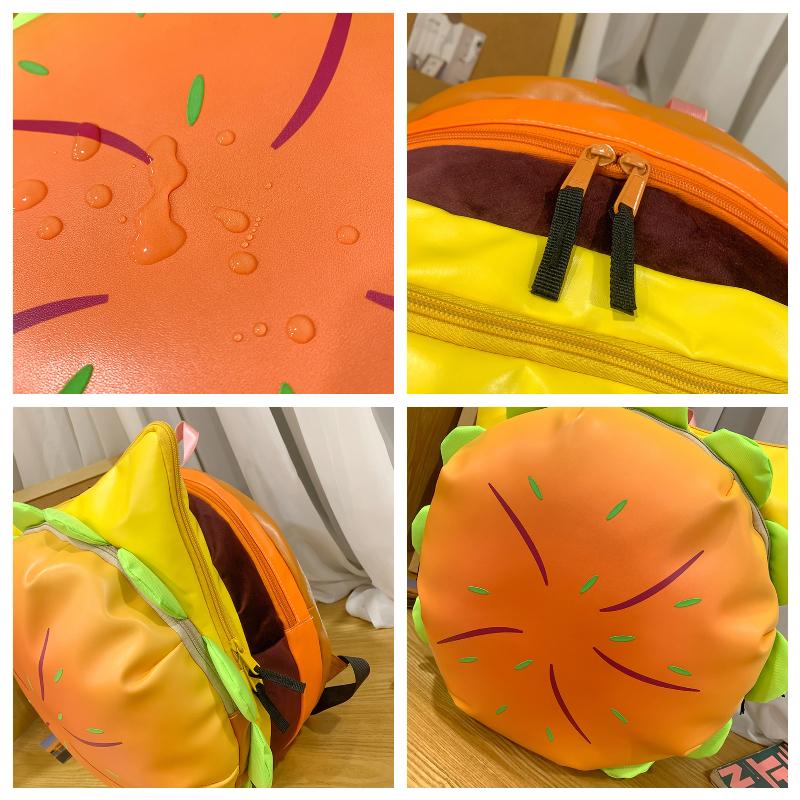 1 Stück Interessanter Cartoon Mehrschichtiger Hamburger Rucksack Große Kapazität Outdoor Reise Lässiger Rucksack
