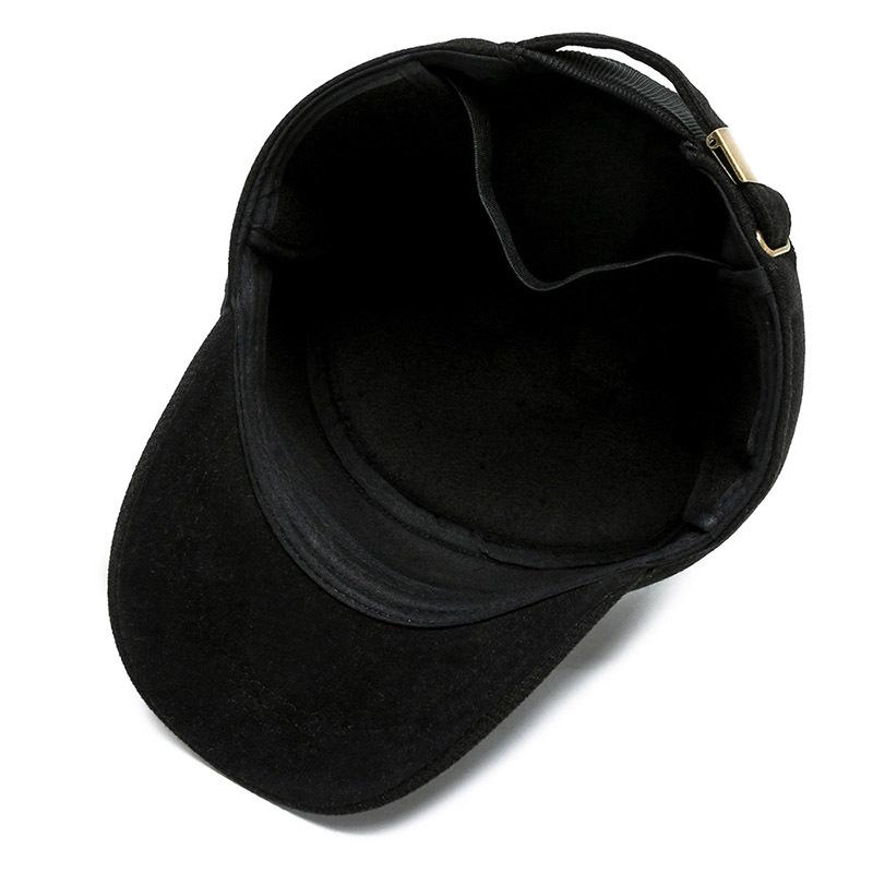 Hat Middle-aged Men's Flat Top Hat Winter Man Thermal Hat Men's Autumn and Winter Thermal Ear Protection Cap
