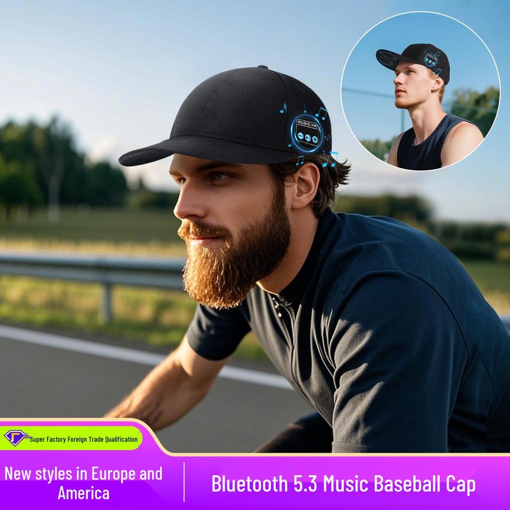 Gorra de Béisbol con Altavoz Bluetooth Inteligente para Deportes al Aire Libre y Baile Callejero