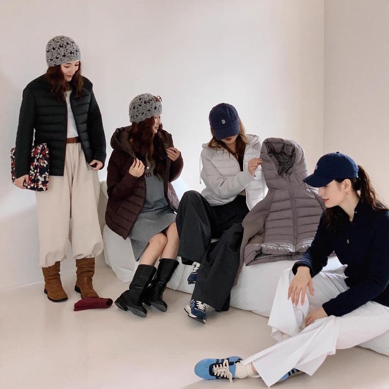 Cotton-padded women's clothing splicing down cotton-padded jacket slim and thin stand-up collar cotton jacket