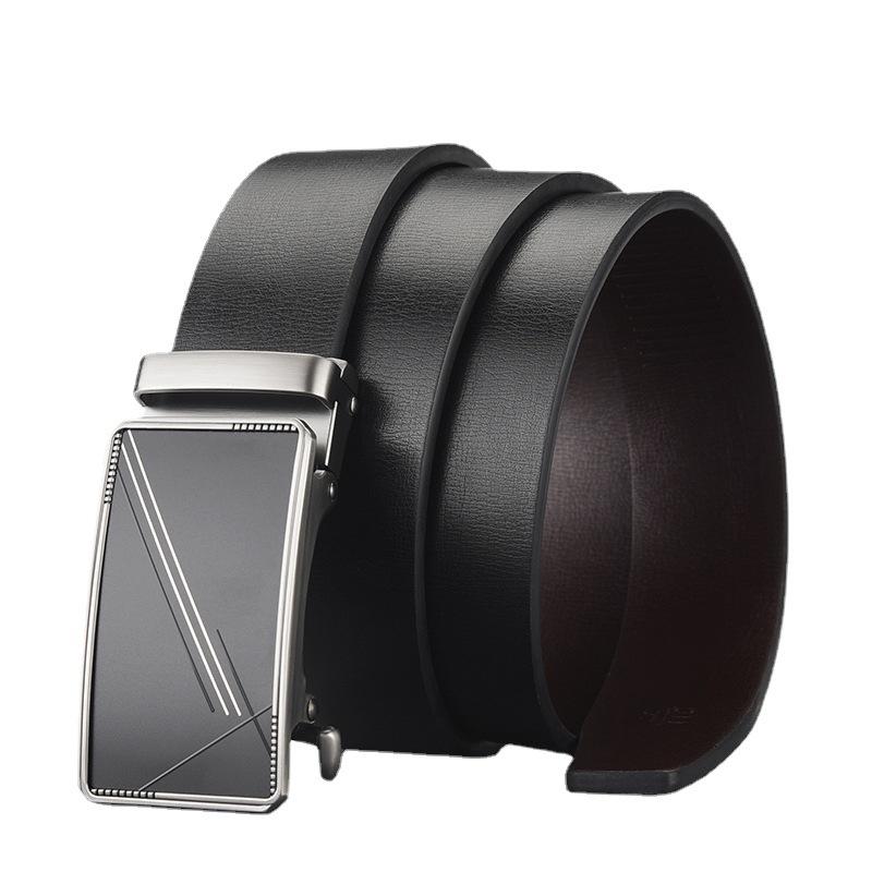 Belt Men'S High-End Business Leather Toothless Automatic Buckle Leather Men'S Belt