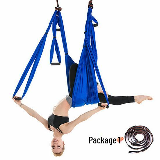 Aerial Yoga Hammock with Daisy Chain Extension Strap, Non-Elastic Indoor Set