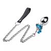 Jewelry Design Sex Product Heart Shape Diamond Anal Butt Plug With Two Bells with Metal Chain