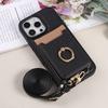 For iPhone 16e 16 15 14 13 12 11 Pro Max 16 Plus Case,Wallet Case with Card Holder, 360°Rotation Ring Kickstand Shockproof Cover
