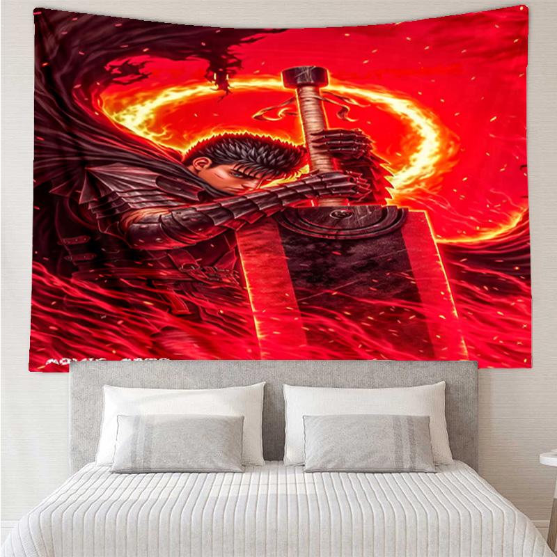 Dark Warrior Rising Tapestry, Unique Design Tapestry, Wall Decor for Bedroom,Livingroom, Playroom,Heartwarming Fan Holiday Gifts