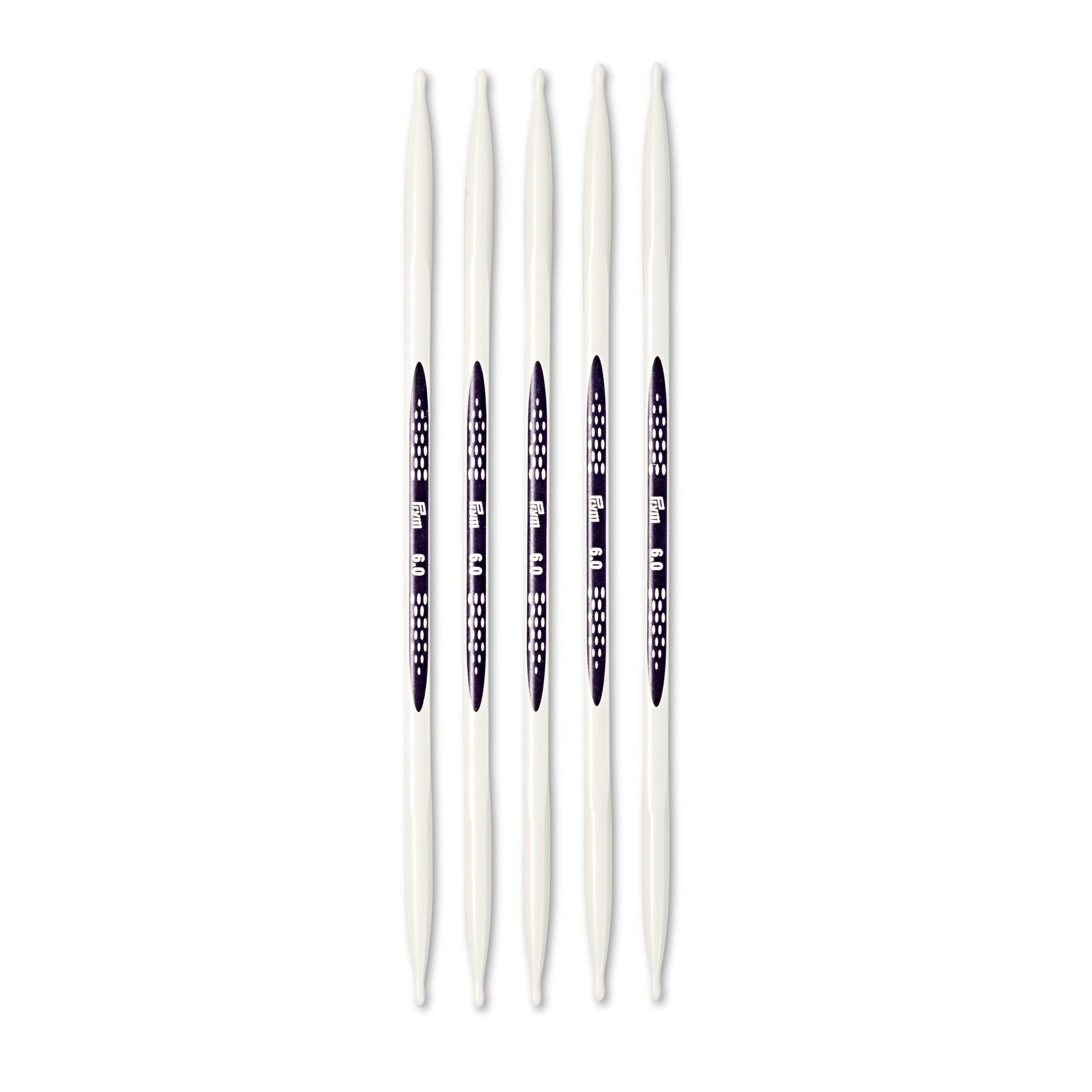 Спицы для вязания Prym Ergonomic, 6 мм x Синтетические, 22 x 4 x 1 см, Двусторонние (5-Pack), 20 см, Высокопроизводительный материал, Многоцветный,