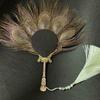 1Pc Vintage Peacock Feather Fan Handheld Ornamental Fan Wedding Photo Shooting Props Live Show Prop