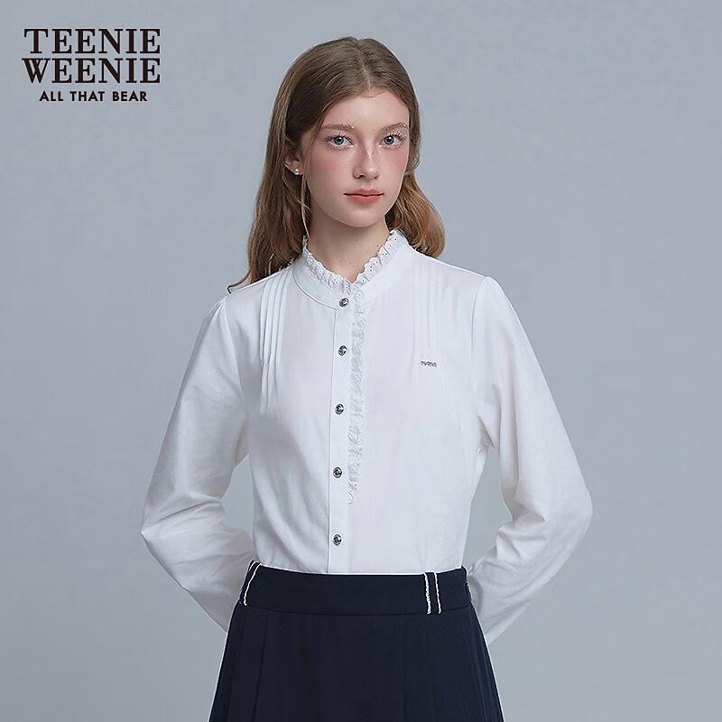 Teenie Weenie Women s Lace High-Collar Chiffon Blouse M