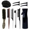 11pcs Hair styling tool set, wooden hair brush, spray bottle, nightcap, leopard beard brush, hairpin, special for real hair wigs