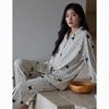 "Antibacterial Stretch Cotton Panda Pajamas Set – Men's and Women's Autumn Cardigan, Casual Homewear"