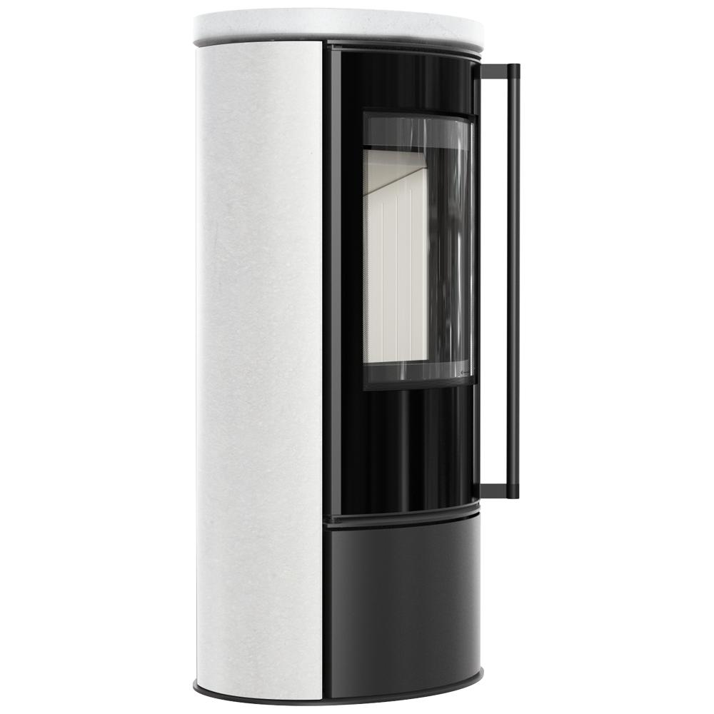 KRATKI ERIK Ø150 5.5 kW WHITE SATIN Ceramic Stove with Ceramic Lid