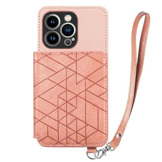 

Магнитный автомобильный чехол-держатель с отделением для карт-кошелька для Iphone 14 13 Pro Max 12 Mini Case с ремешком противоударный чехол для телефона Coque Fundas For iPhone 12 ProMax