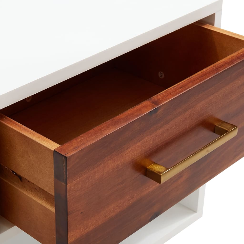 Nightstand Set of 2 Solid Acacia Wood 40 X 30 X 57 Cm