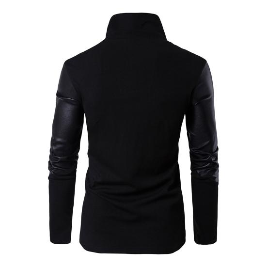 Pánský podzimní kabát Stojáček Jednobarevný Dlouhé rukávy Zip Kardigan Patchwork Udržet teplo Pletený měkký kardigan Jarní top Pánské oblečení