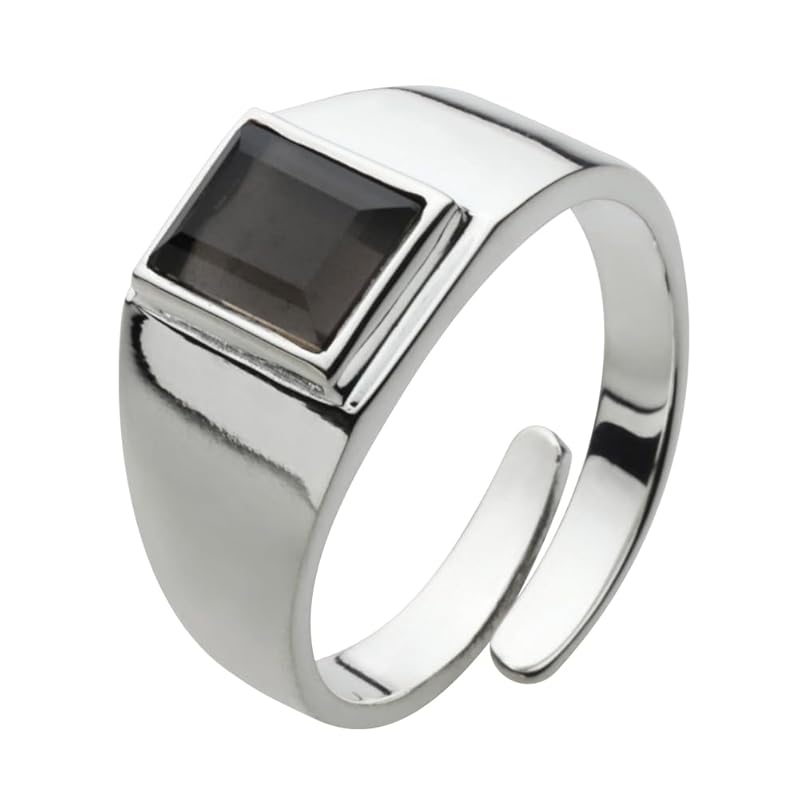 

[Figmart] simple ring Smoky Quartz [Silver 925 silver accessories] fr0487