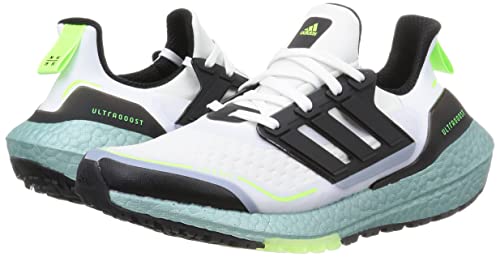 Adidas Ultra Boost 21 COLD. RDY BTE58 Men's Running Shoes, Crystal White/Core Black/Signal Green (S23898), Size 26.5 Cm