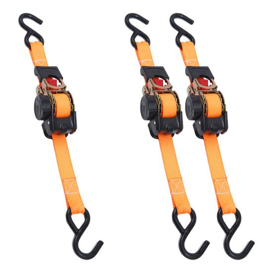 1/2Pcs Retractable Ratchet Straps Heavy Strap with Secure Duty Automatic Rewind Ratchet Lock One-Click Automatic Rewind