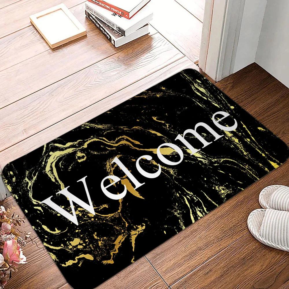Marble Ink Texture Welcome Entrance Doormat Home Decor Kitchen Hallway Runners Rugs Bathroom Non-slip Floor Mat Indoor Doormat