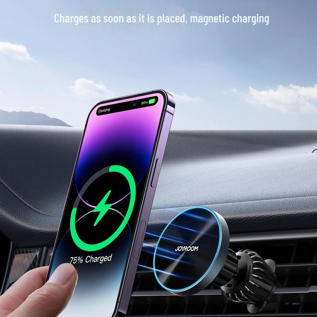 Jiletang 15W Carregador Magnético Sem Fio para Carro e Suporte para Telefone