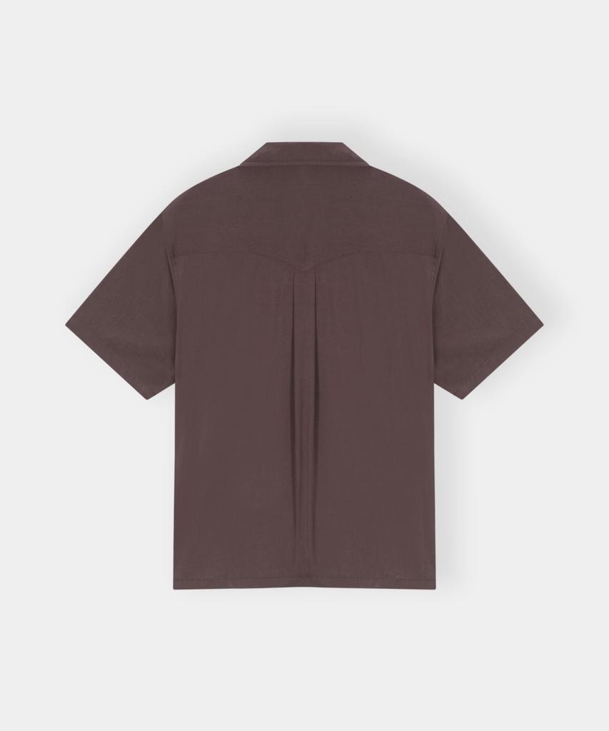 KINETO Eclat Snap Open Collar Shirt_Plum