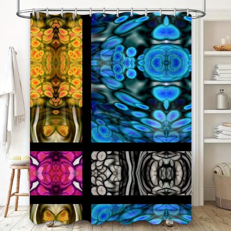 Abstract Art Shower Curtain Colorful Bathroom Decor for Home Customized Modern Design Waterproof Fabric for Bathrooms Perfect Gi