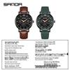 Sanda Waterproof Six-Hand Quartz Wristwatch, Luminous Hands, Unisex for Business and Casual Wear