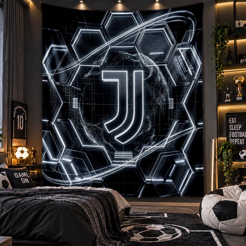 Arazzo da Appendere a Parete Tessuto Stampato Juventus FC per Soggiorno Camera da Letto Decorazione per la Casa